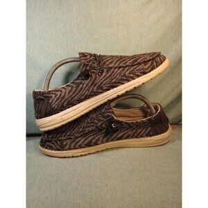 Hey Dude Ladies Wendy Woven Zebra Black Shoes 121414740 Sz 11
